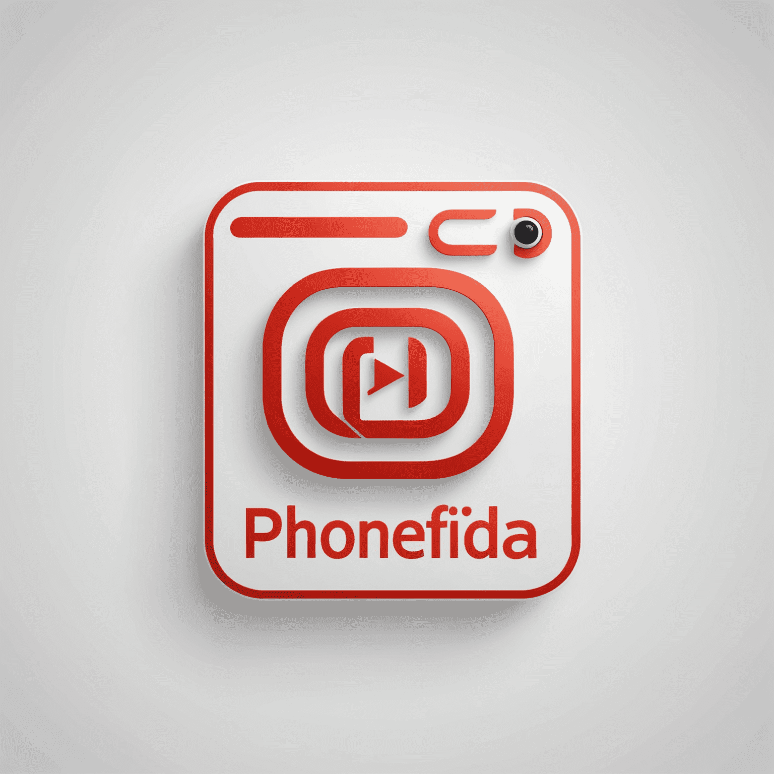 Logo Phonefirfeda - czerwony napis na białym tle