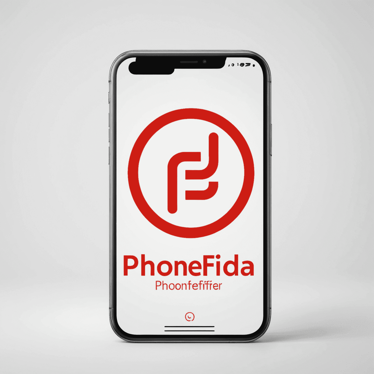 Logo Phonefirfeda - czerwony napis na białym tle