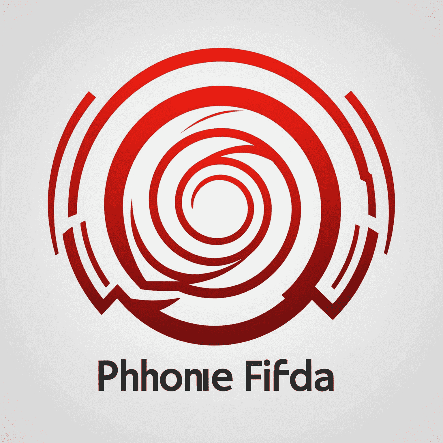 Logo Phonefirfeda - czerwony napis na białym tle