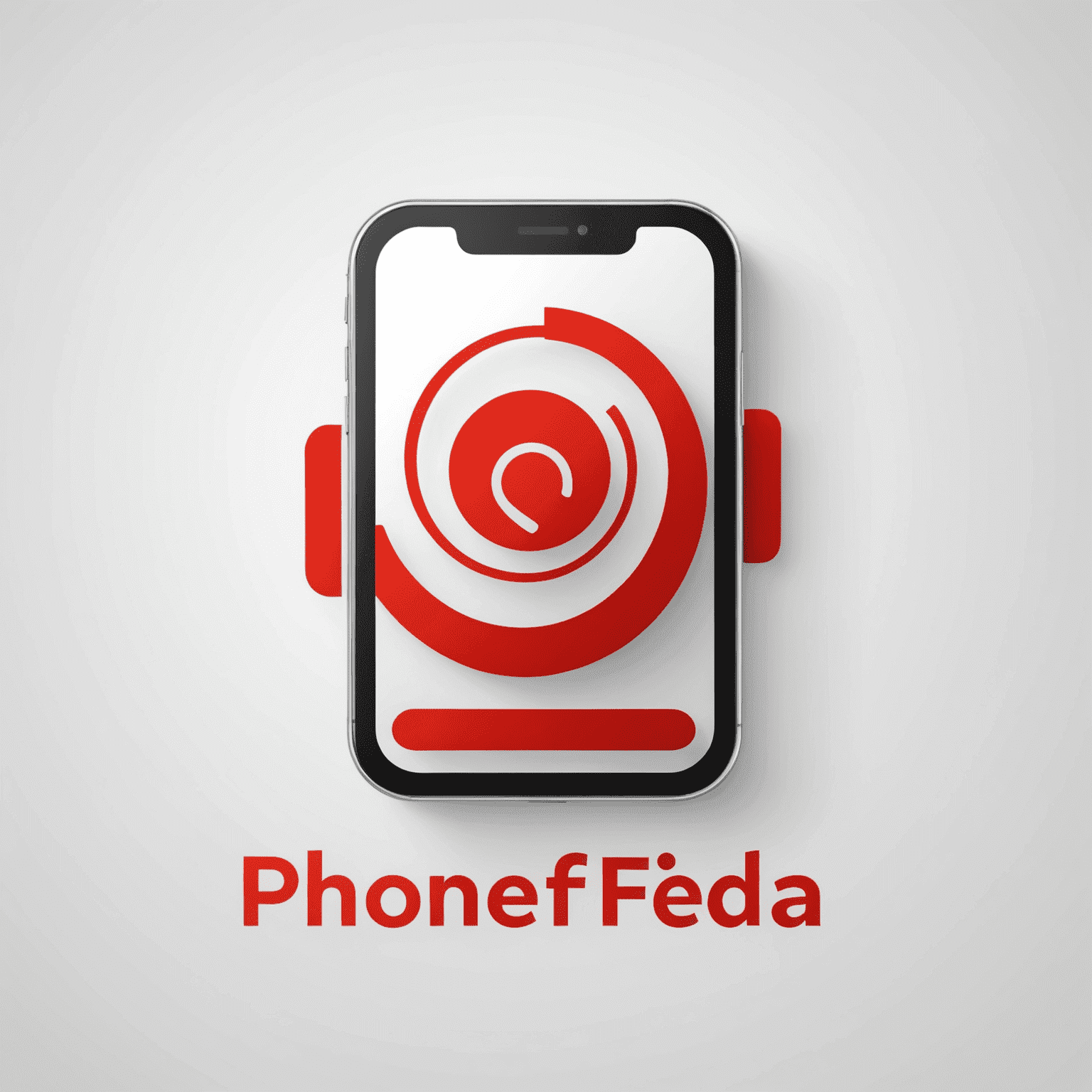 Logo Phonefirfeda - czerwony napis na białym tle